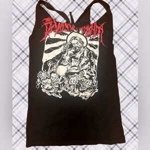 Vintage Custom Punk Band Tank Top with Back Tie Design